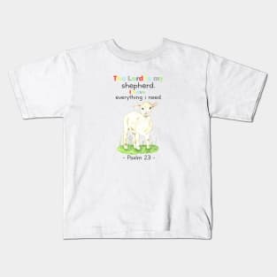 Psalm 23 kids, the lord is my shepherd Kids T-Shirt